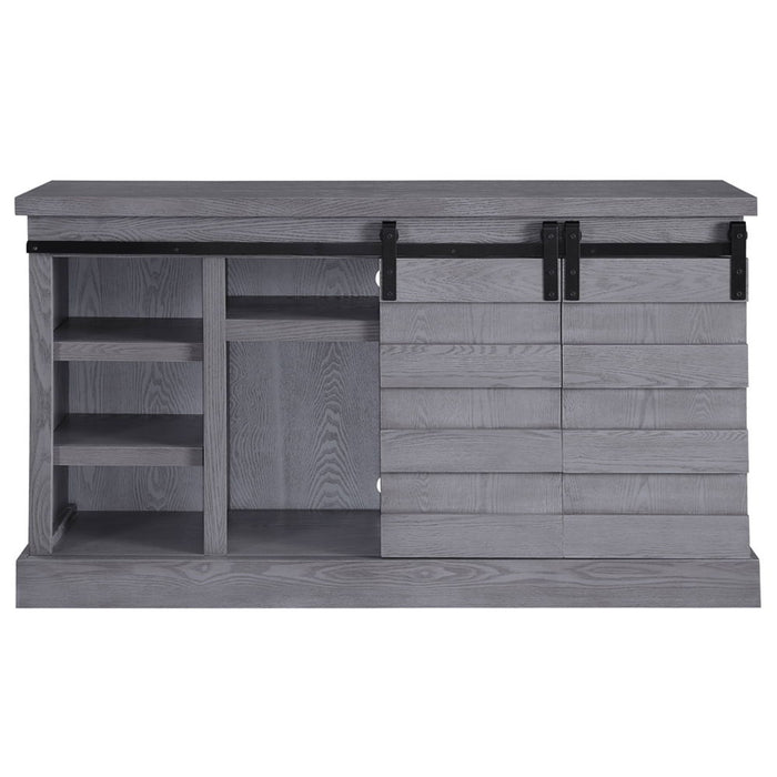 Amrita - TV Stand With Fireplace - Gray Oak