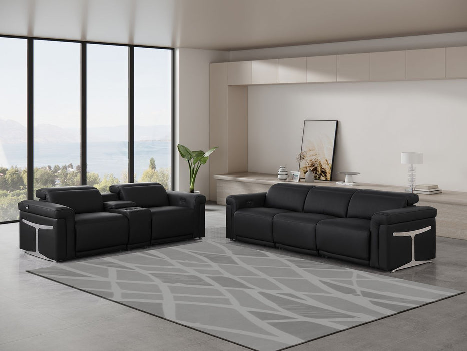 1126 - 6-Piece Modular Power Reclining Sofa And Console Loveseat Set In With 5 Power Recliners & Power Headrests
