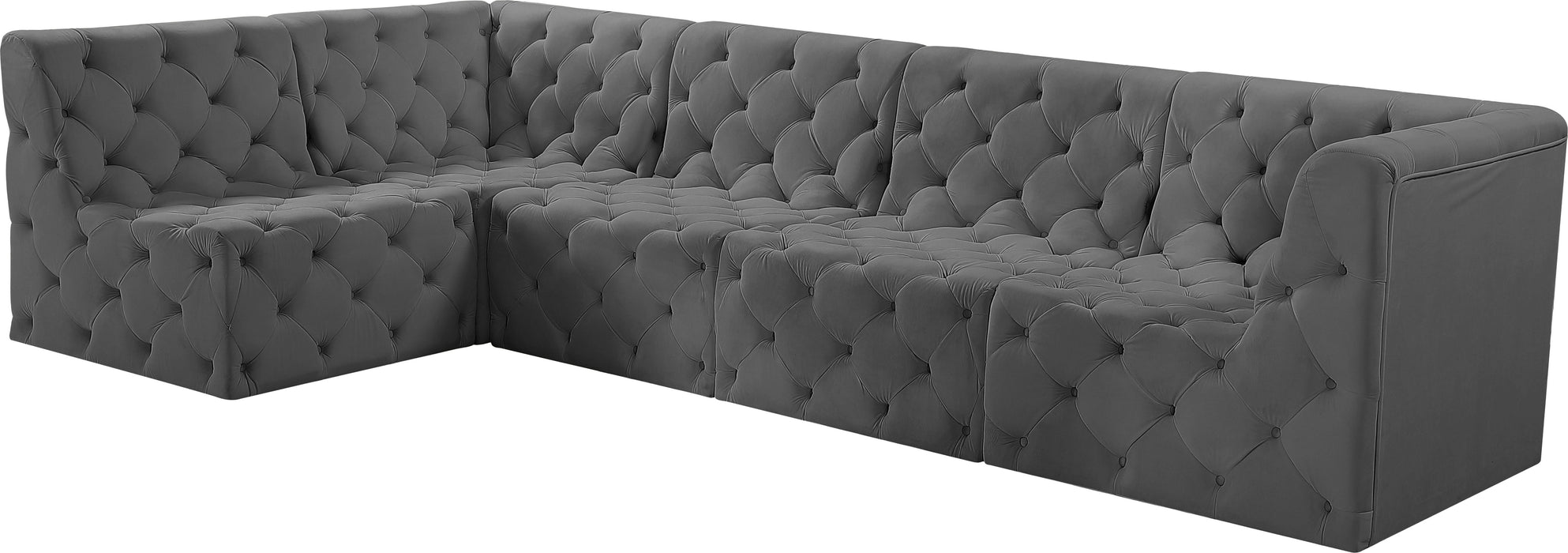 Tuft - Modular Sectional 5 Piece - Gray - Fabric