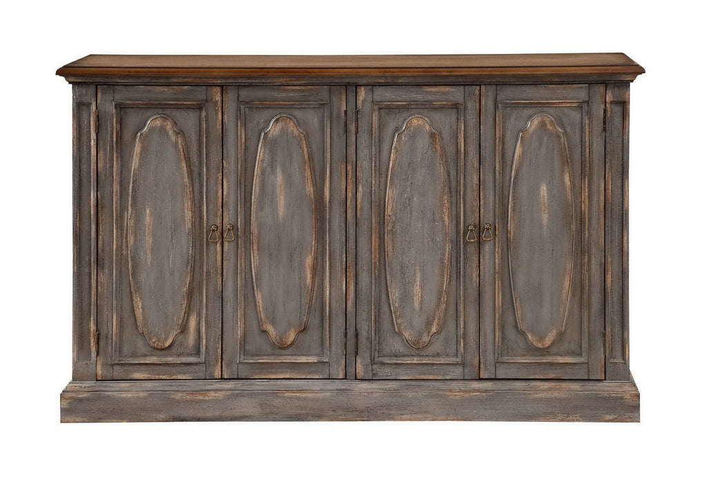 Brooke - Four Door Credenza - Sicily Aged Blue Rub