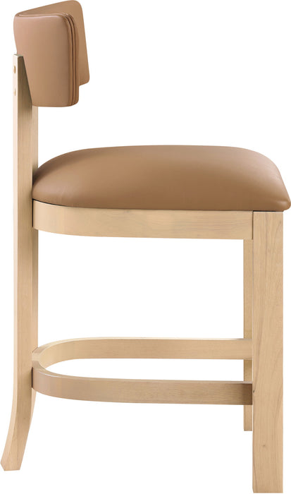 Lavrin - Vegan Leather Counter Stool (Set of 2) - Natural Base