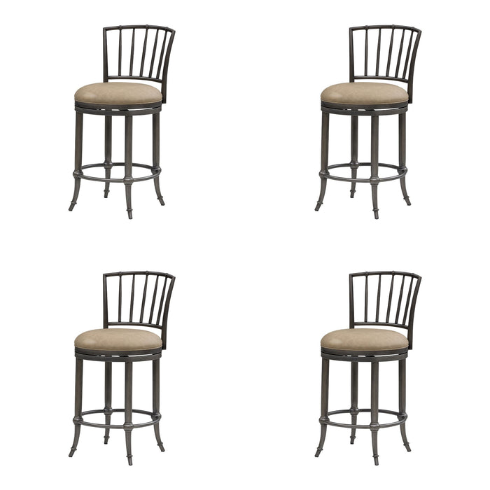 Vince - Commercial Grade Steel Frame Faux Leather Upholstered Swivel Counter Height Barstool