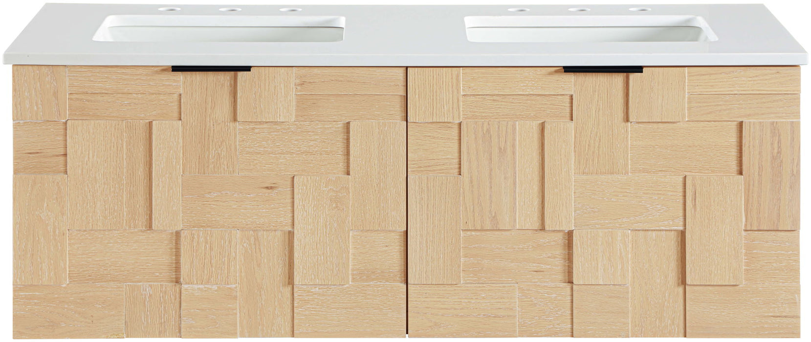 Leonardo - Engineered Stone And Solid Wood 24" Wall Mounted Bathroom Vanity