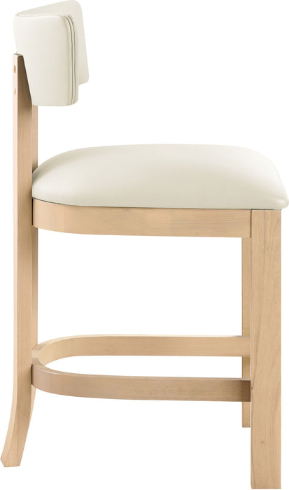 Lavrin - Vegan Leather Counter Stool (Set of 2) - Natural Base