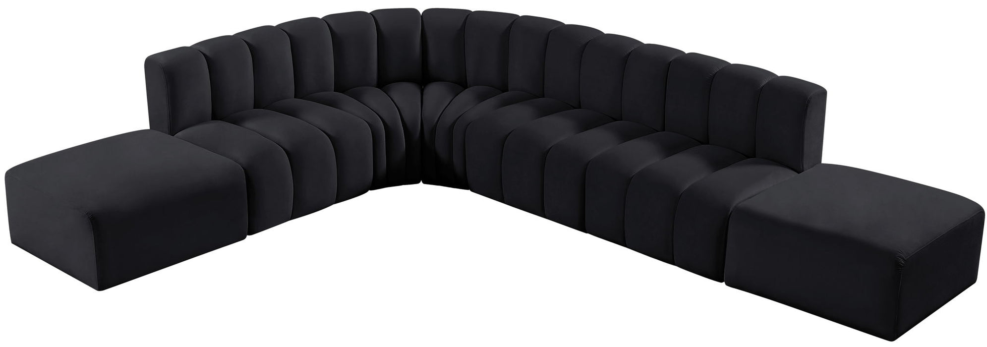 Arc - Velvet 7 Piece Corner Modular Sofa