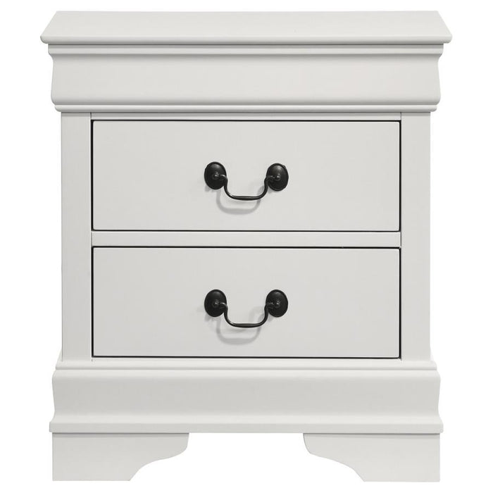 Louis Philippe - 2-Drawer Nightstand Bedside Table - White