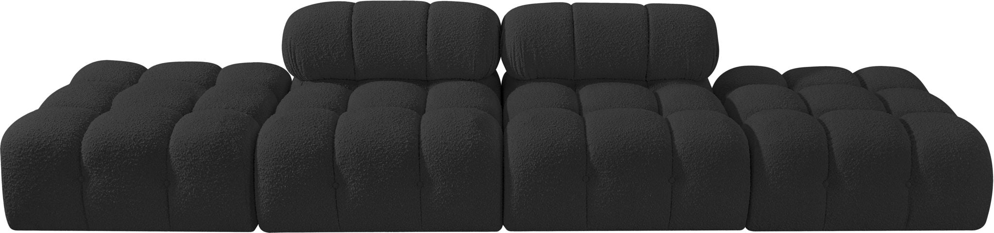 Ames - 4 Piece Boucle Upholstered Modular Sofa With 2 Backless Seats
