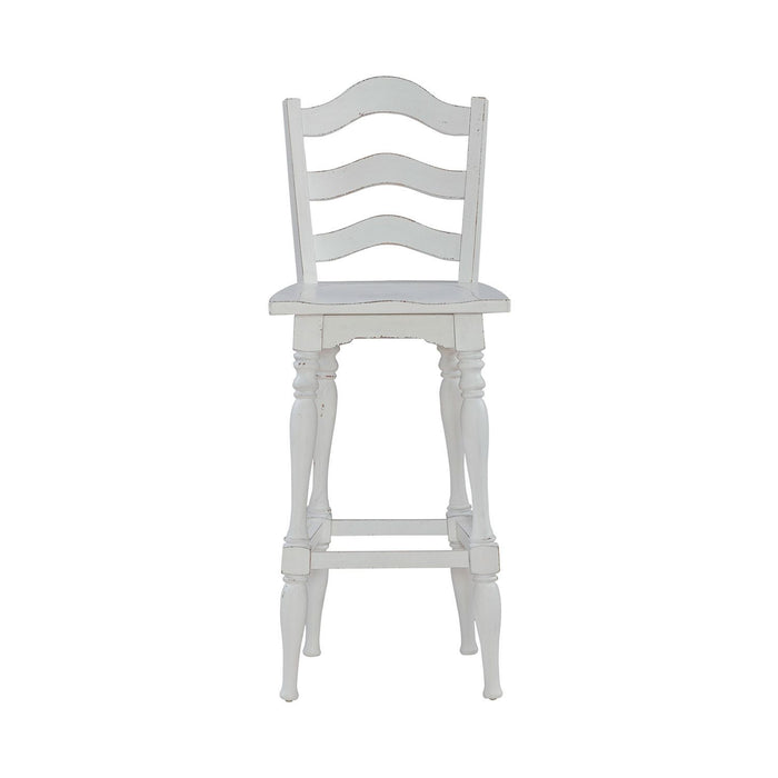 Magnolia Manor - Ladderback Swivel Bar Stool - White