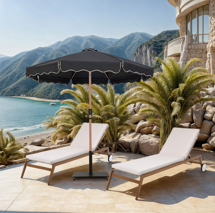 Amalfi Fabric with Piping / Aluminum Patio Umbrella with Base Sets