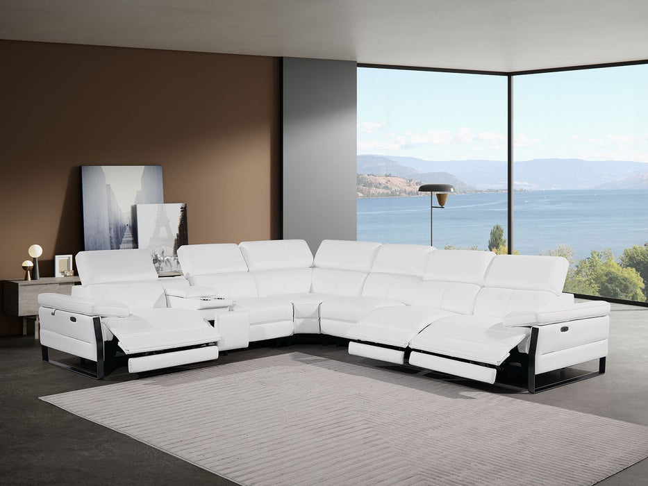 1246 - 7-Piece L-Shaped Modular Power Reclining Sectional With 3 Power Recliners And Power Headrests