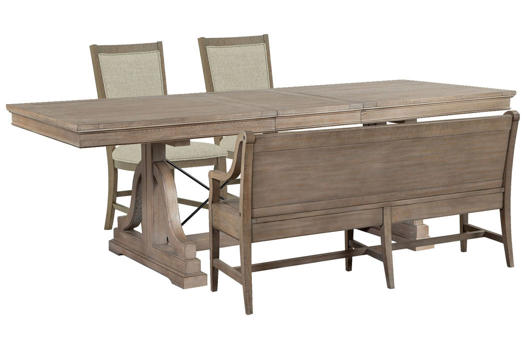 Paxton Place - Extendable Trestle Dining Table Set