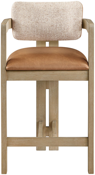 Ravina - Upholstered Counter Stool With Stained Natural Base