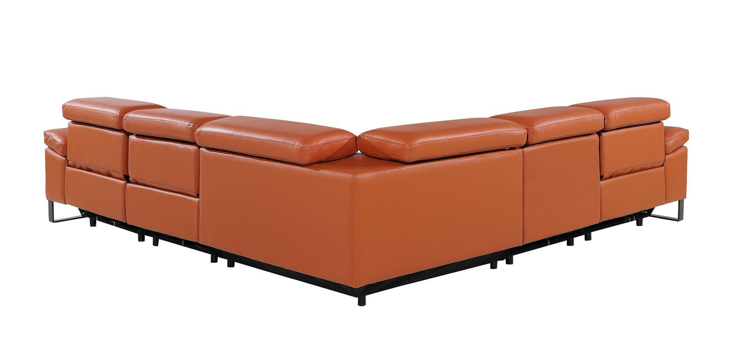 1246 - 5-Piece L-Shaped Modular Power Reclining Sectional With Power Headrests