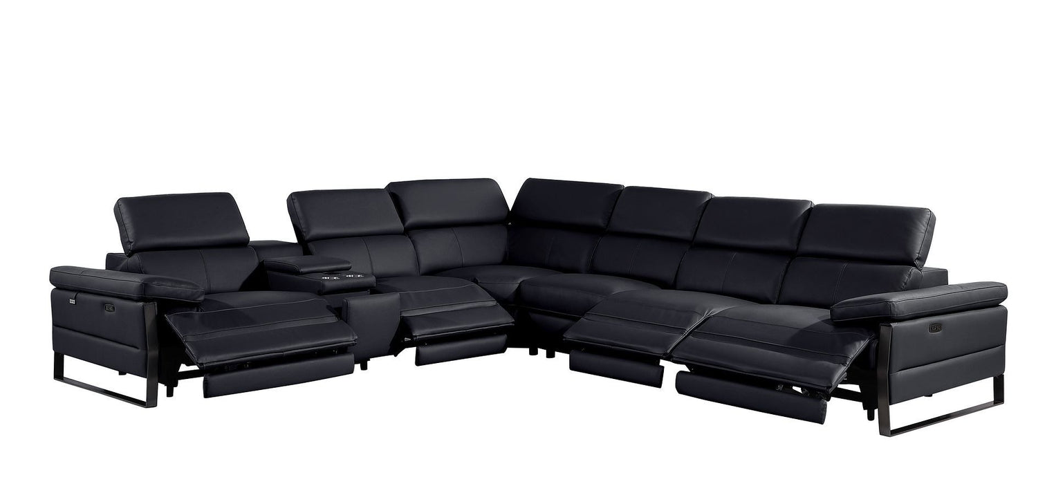 1246 - 7-Piece L-Shaped Modular Power Reclining Sectional With 4 Power Recliners And Power Headrests