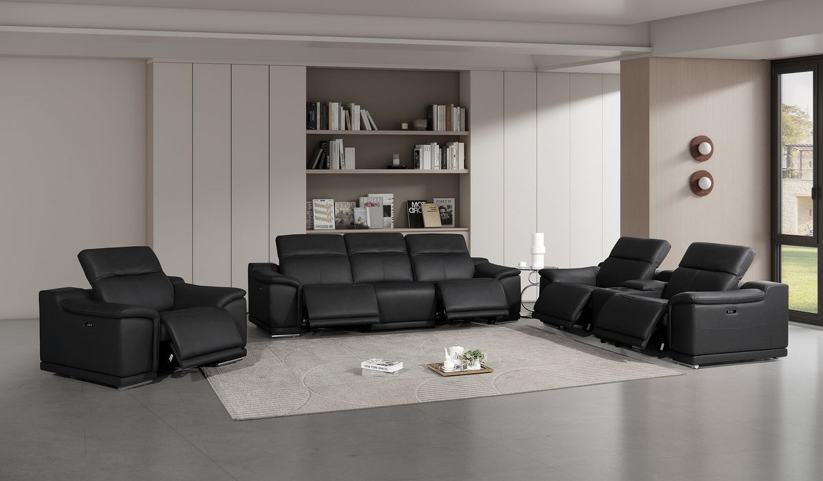 2679 - Power Reclining Sofa, Console Loveseat & Chair Set In Genuine Leather (6 Recliners)