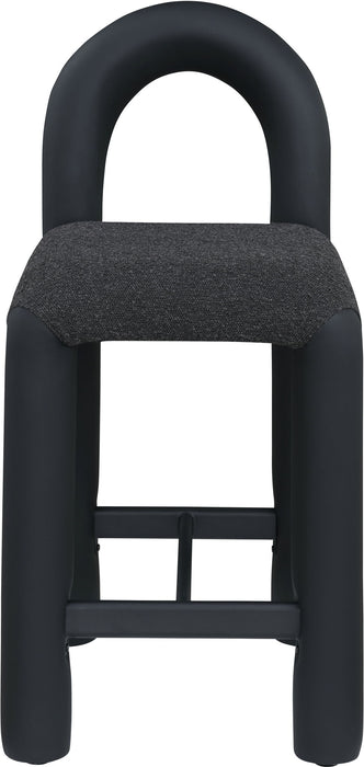 Amari - Vegan Leather and Boucle Fabric Stool