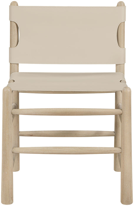 Santos - Vegan Leather Upholstered Dining Chair With Stained Natural Base (Set of 2)