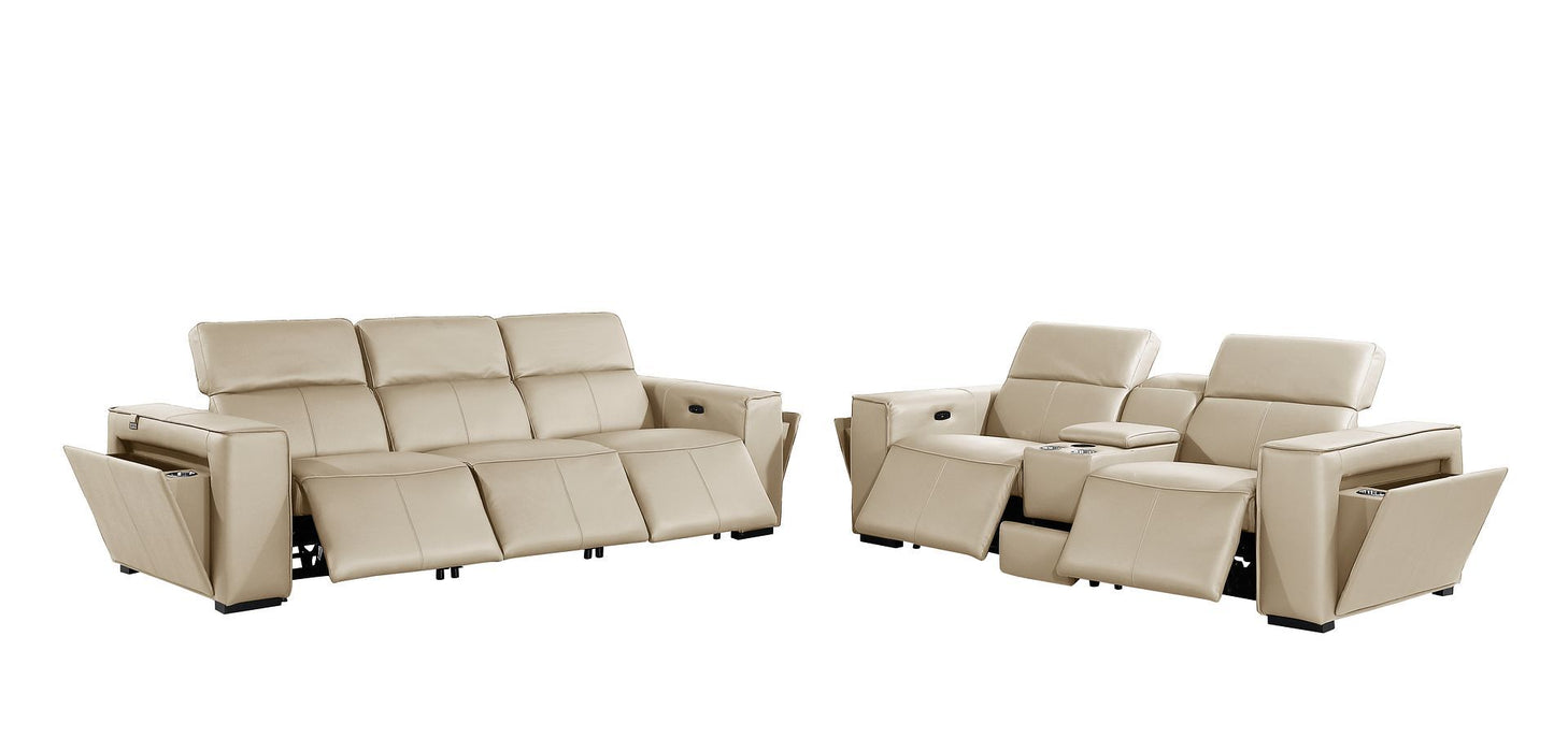 1224 - 6-Piece Modular Power Reclining Sofa And Console Loveseat Set In With 5 Power Recliners & Power Headrests