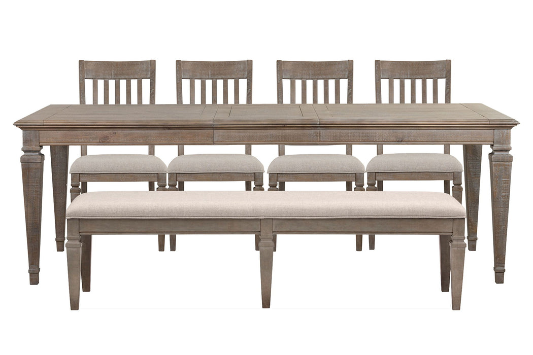 Lancaster - 6 Piece Extendable Rectangular Dining Table Set