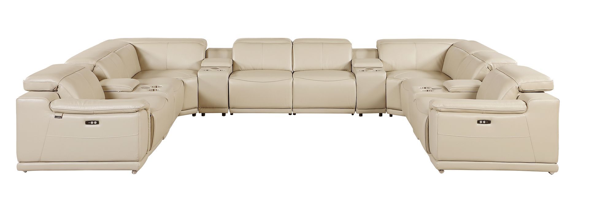 9762 - 12-Piece U Shaped Sectional Sofa With 4 Power Recliners
