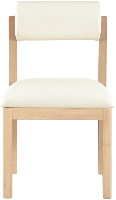 Roundhill - Faux Leather Dining Chair (Set of 2) - Natural Frame