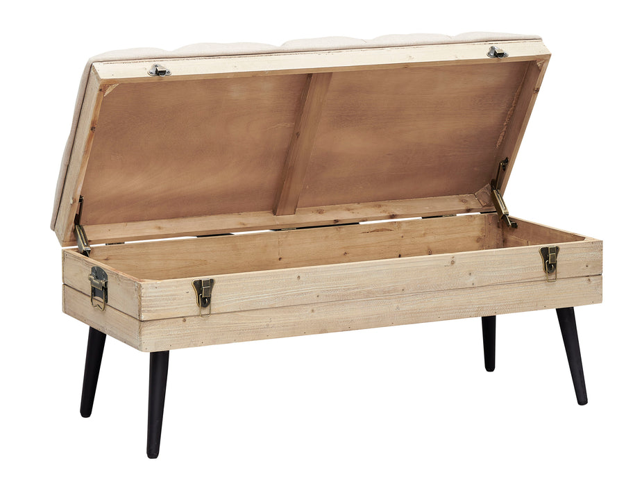 Monroe - Accent Storage Bench - Natural / Beige