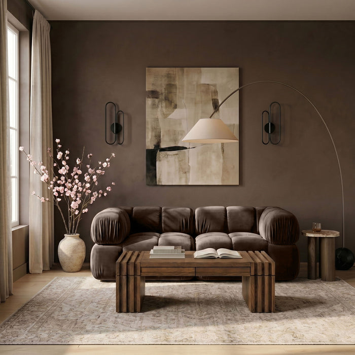 Orin - Velvet Performance Fabric Upholstered 2 Piece Modular Sofa (2 Corner Chairs)
