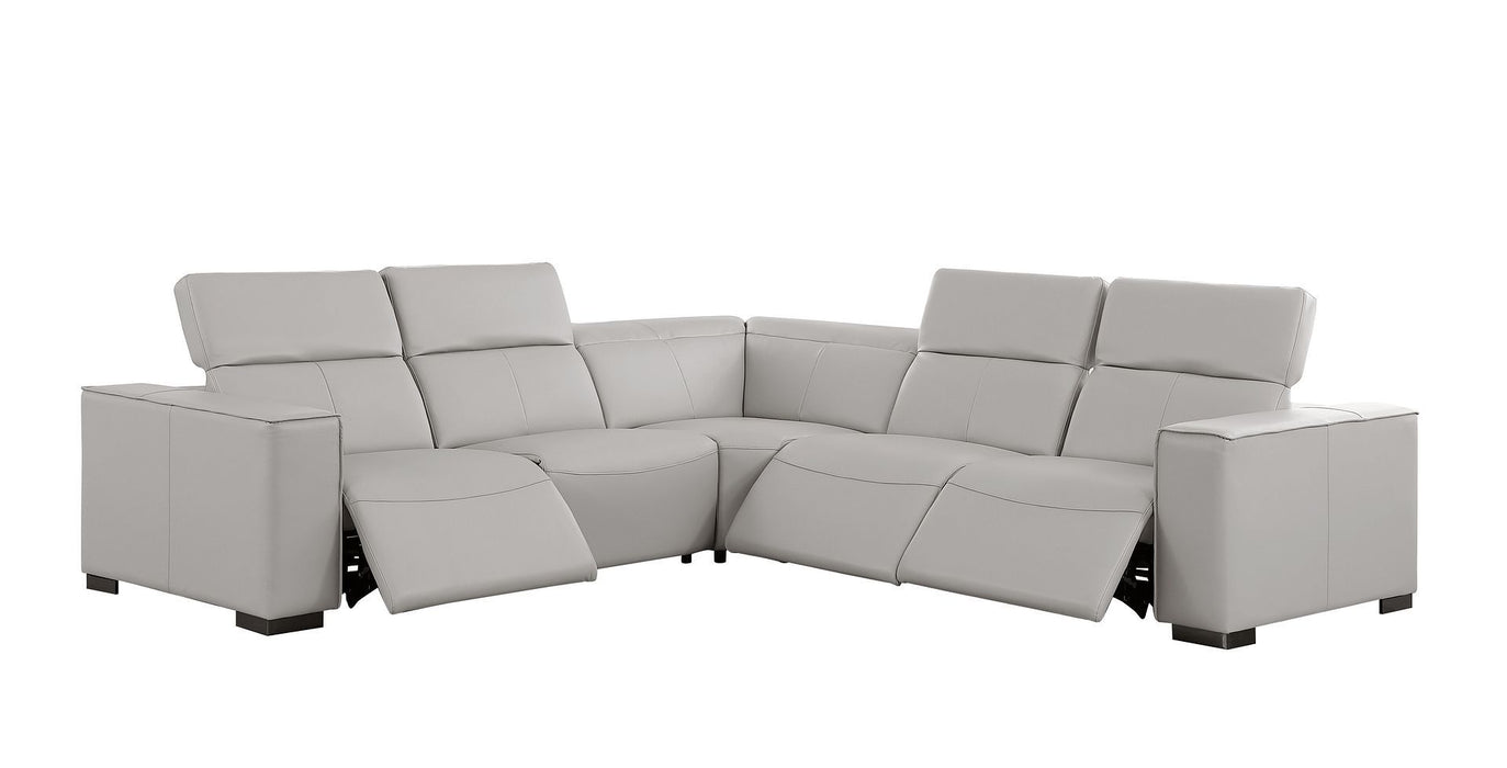 1208 - Leather Reclining Set (Sofa & Loveseat With 4 Power Recliners)