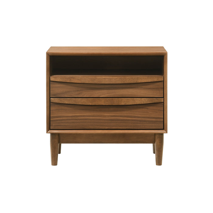 Artemio - 2 Drawer Wooden Nightstand With Shelf