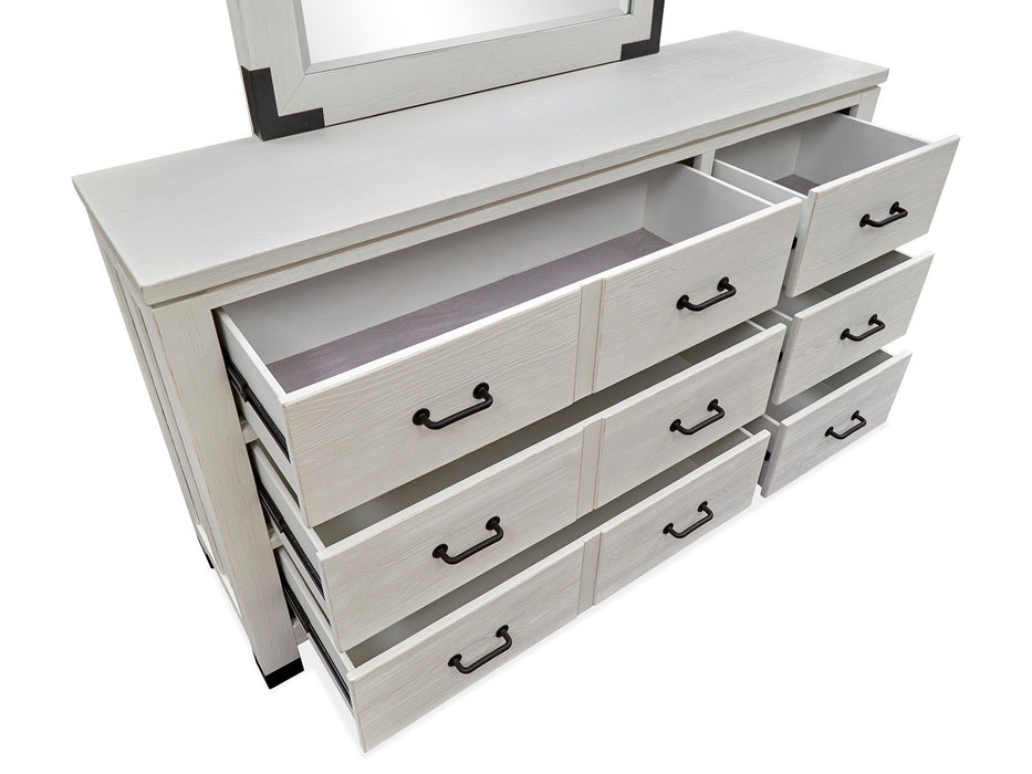 Harper Springs - Drawer Dresser With Shaped Mirror - Silo White