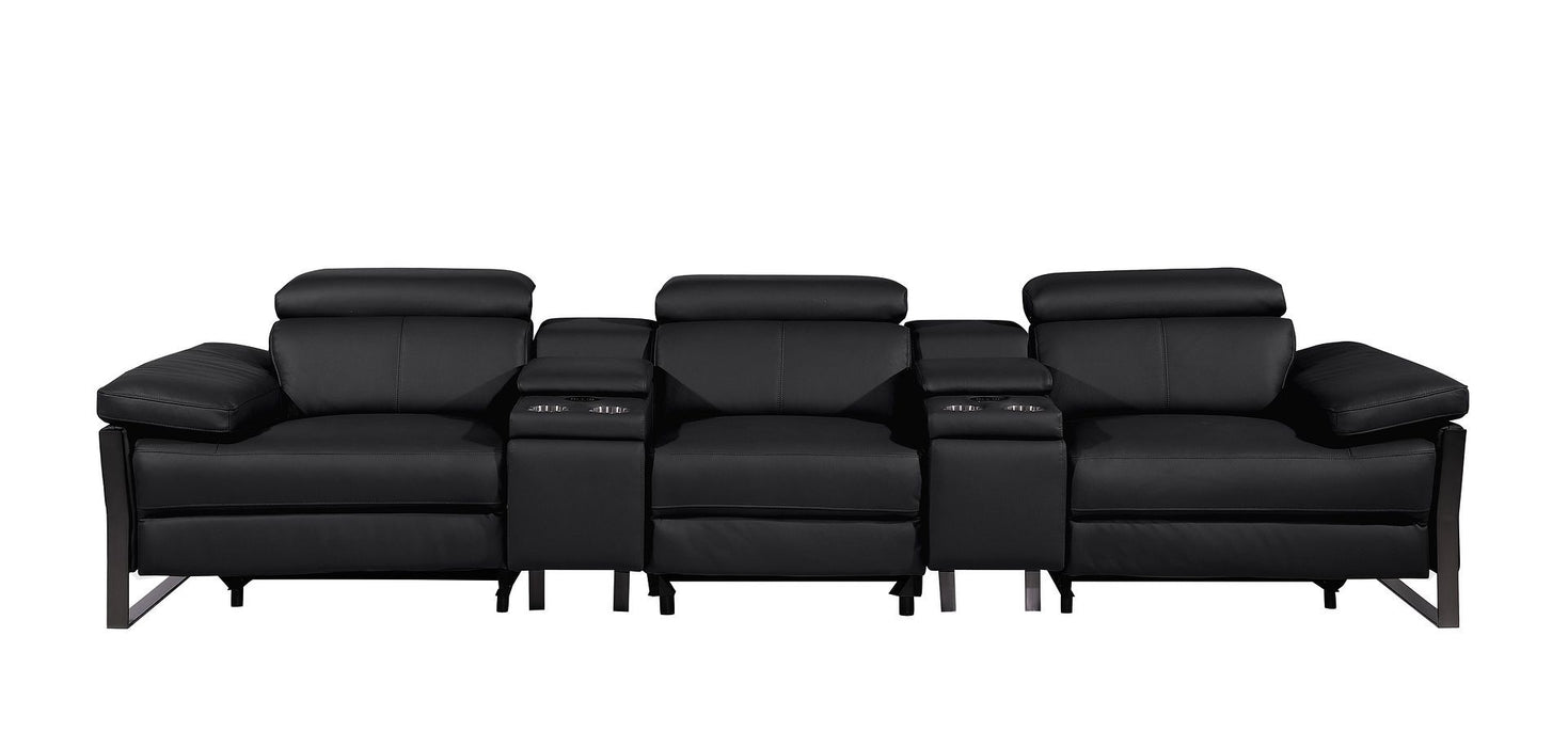 1246 - Modular Power Triple Reclining Dual Console Sofa With Power Reclining Headrests