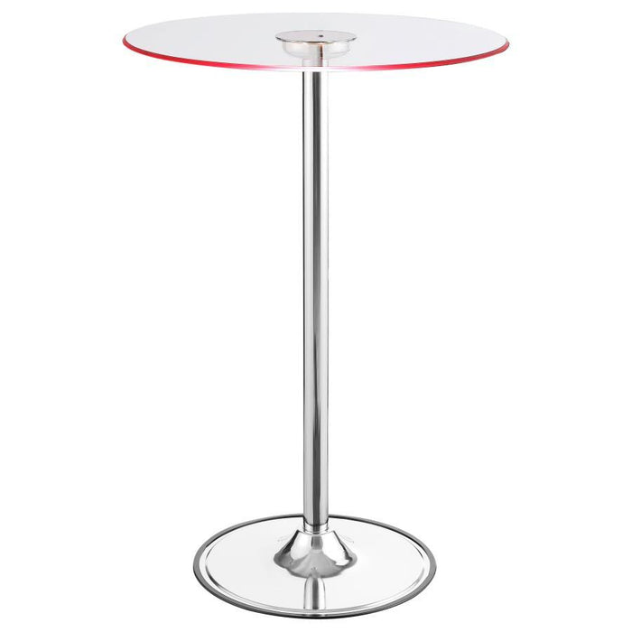 Thea - Led Bar Table - Chrome And Clear