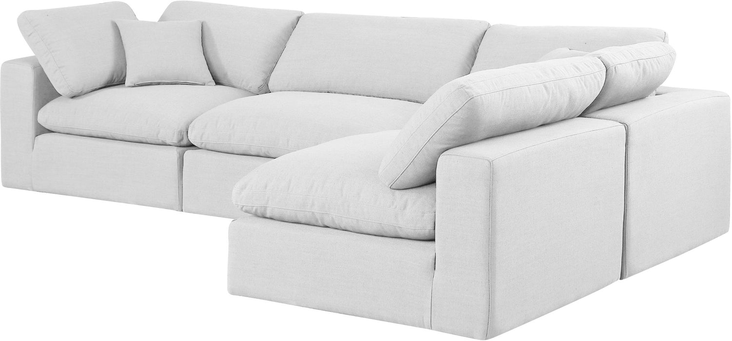 Comfy - 4 Piece Linen Fabric Modular Armless Sectional