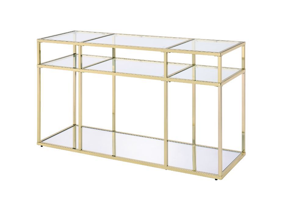 Uchenna - Sofa Table - Clear Glass & Gold