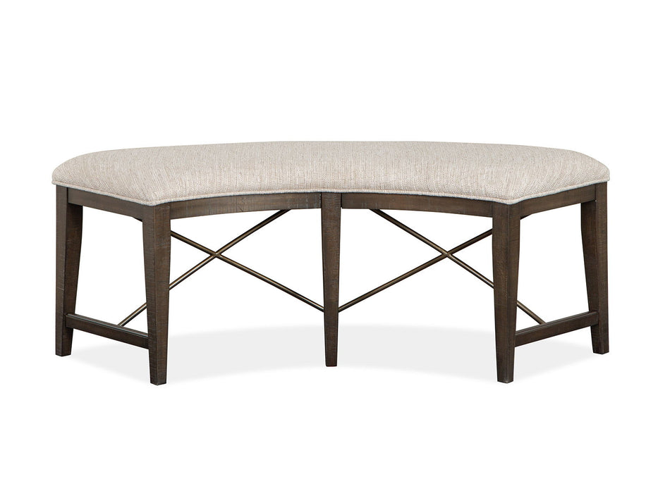 Westley Falls - Curved Bench With Upholstered Seat - Graphite