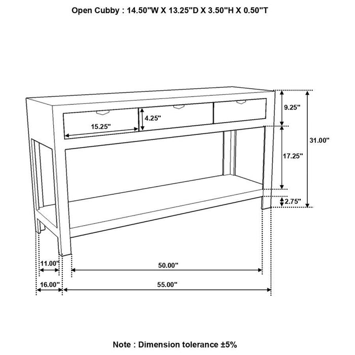 Esther - 3-Drawer Wood Console Table - Natural Sheesham