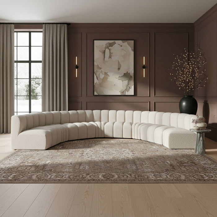 Arc - Boucle Fabric 8 Piece U-Shaped Modular Sofa