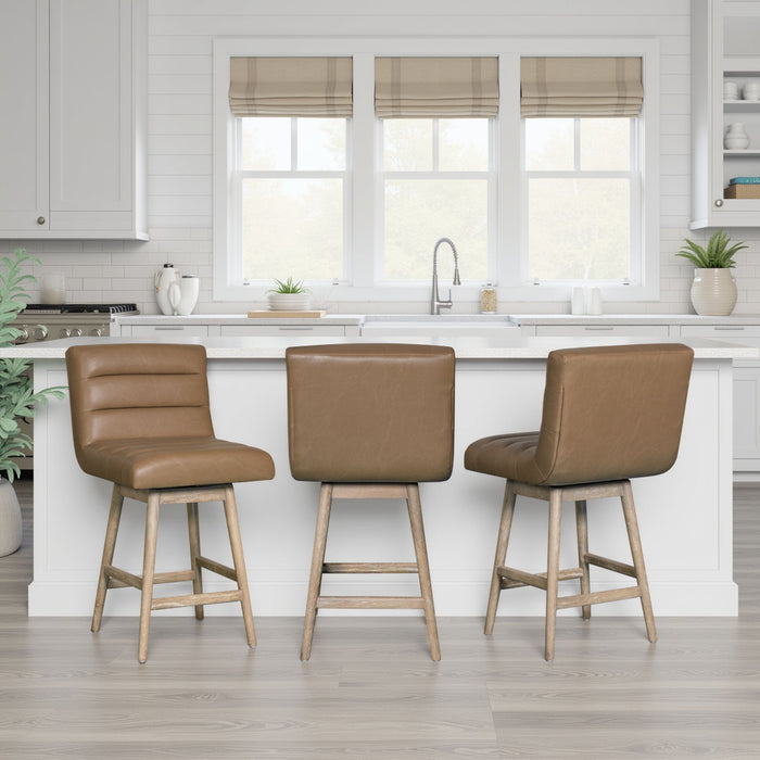 Elias - Swivel Rubberwood Barstool