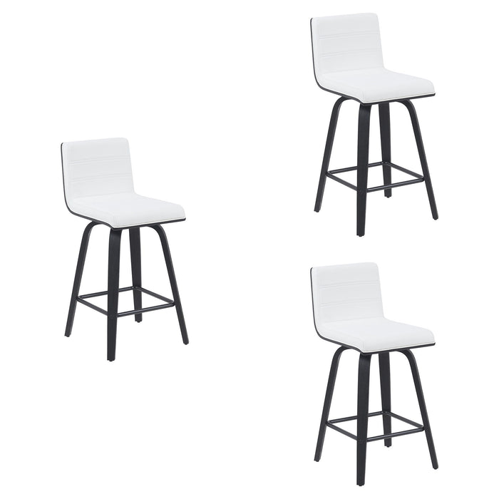 Vienna - Modern Counter Height Swivel Bar Stool - Black Brushed Wood Frame