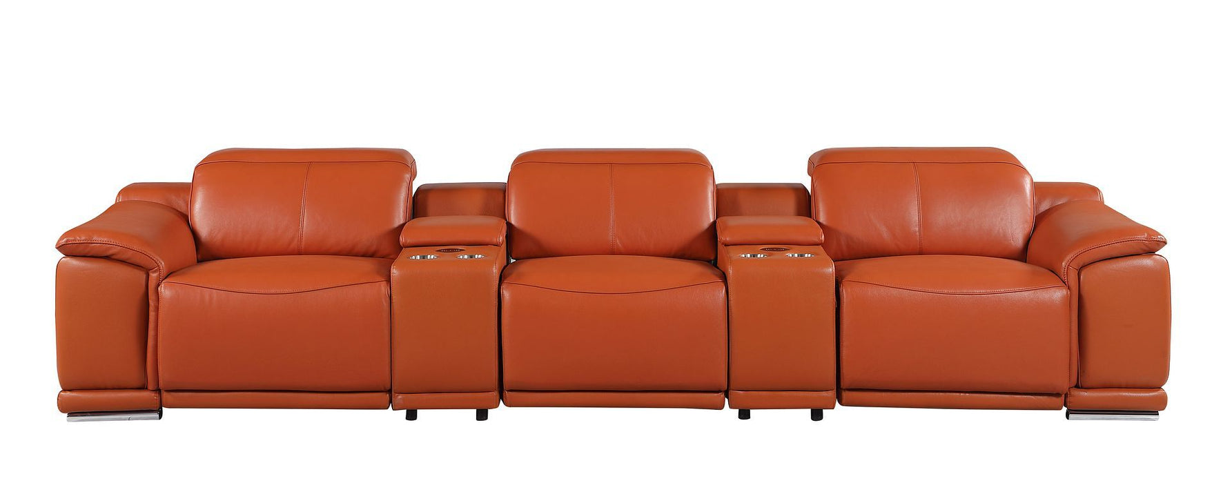 9762 - 5-Piece Modular Power Reclining Sofa And Loveseat Set With 3 Power Recliners In