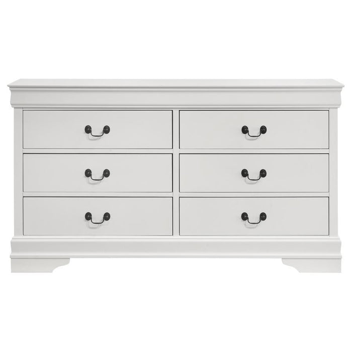 Louis Philippe - 6 Drawer Dresser - White