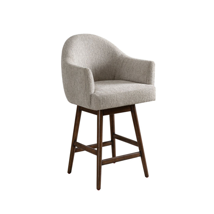 Jaxon - Brown Solid Wood Upholstered 26" Counter Height Swivel Barstool
