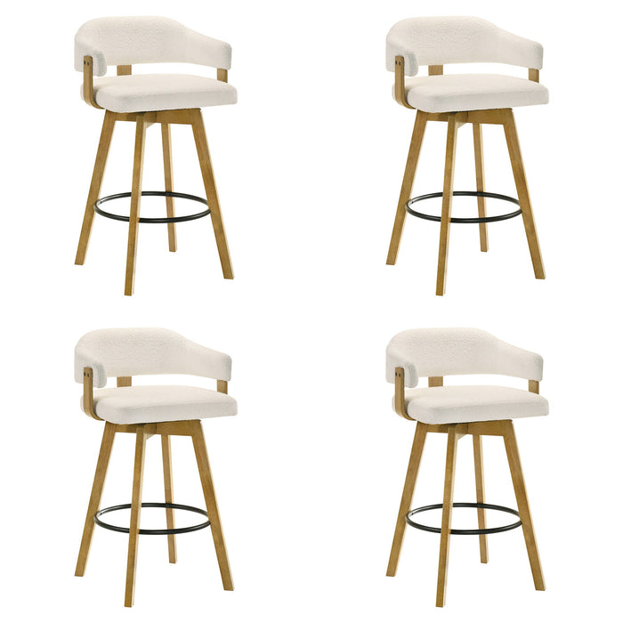 Callah - Contemporary Natural Wood Bar Height Kitchen Bar Stool