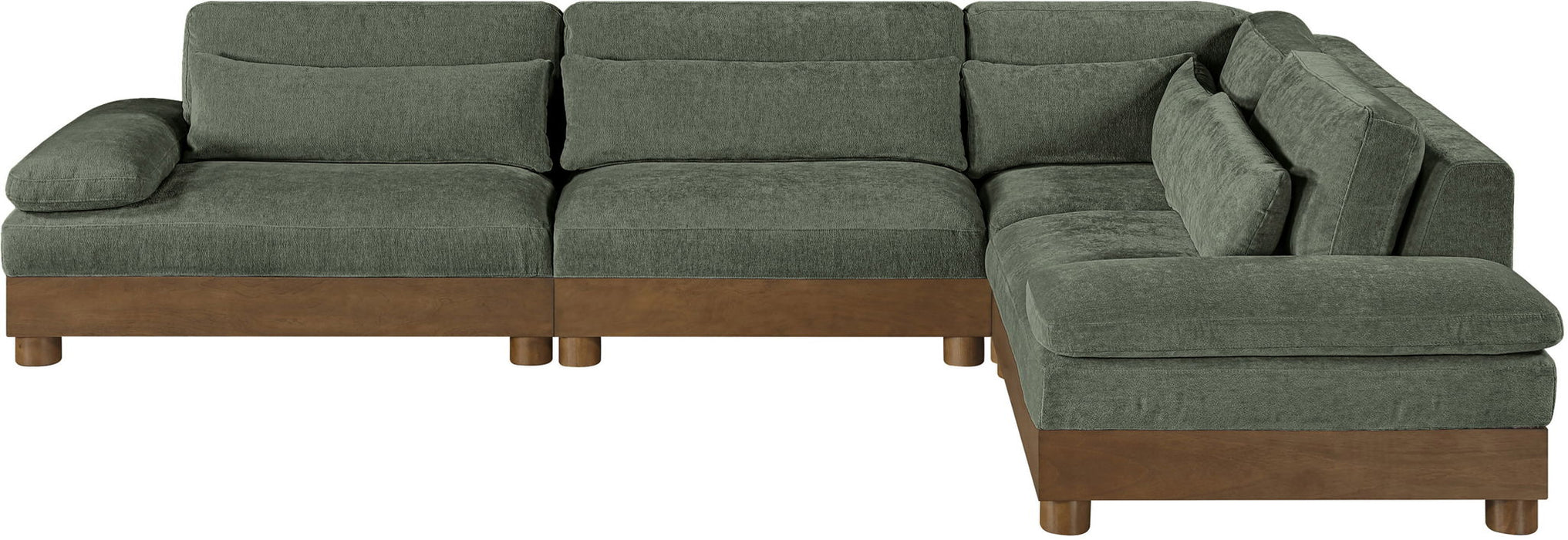 Turin - Chenille Fabric Upholstered Modular Sectional - Green