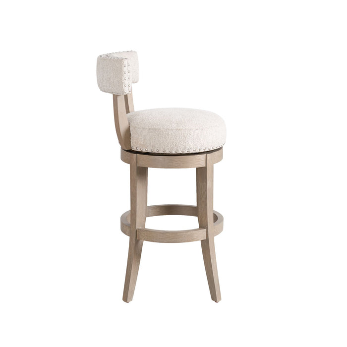 Mystic - Solid Wood Upholstered 30" Bar Height Swivel Barstool