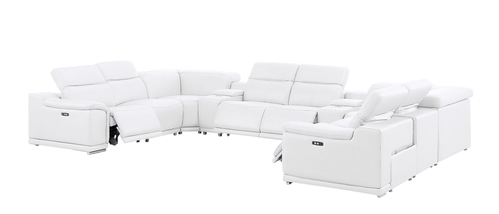 2679 - 10-Piece U-Shaped Power Reclining Sectional In Genuine Leather (4 Recliners)