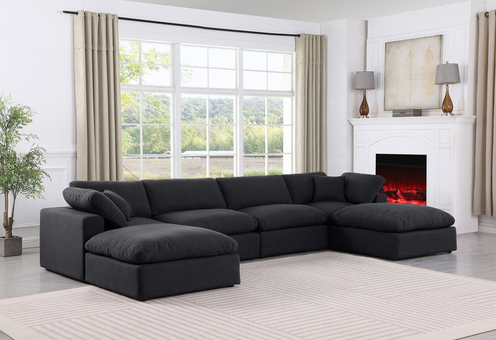 Comfy - 6 Piece Linen Modular Double Chaise Sectional