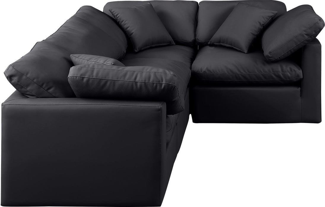 Indulge - Faux Leather 4 Piece Modular Corner Sectional