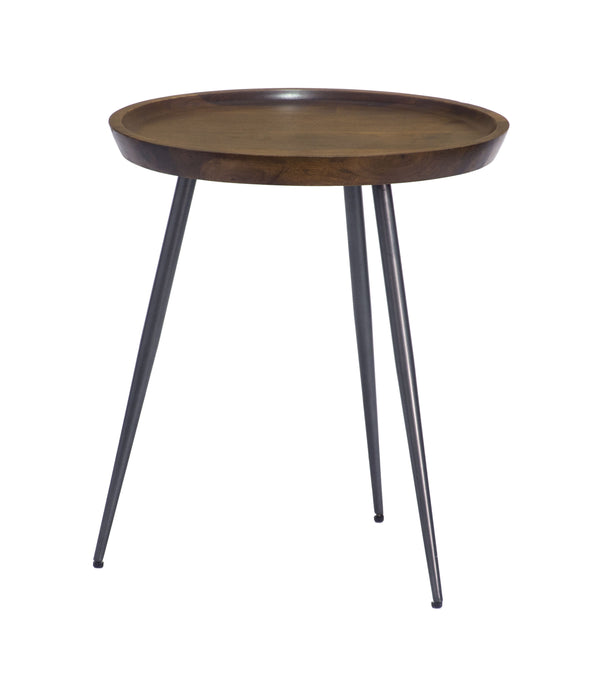 Paul - Accent Table - English Brown / Gunmetal Finish