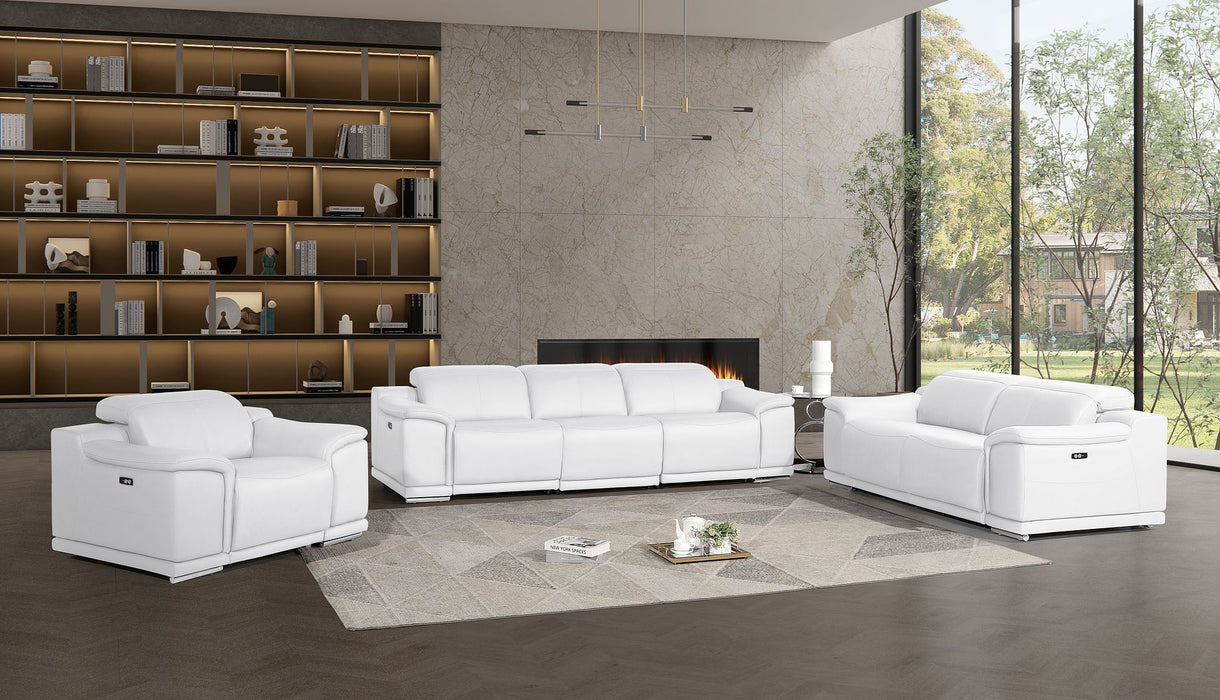 2679 - Power Reclining Sofa, Loveseat & Chair Set In Genuine Leather (6 Recliners)